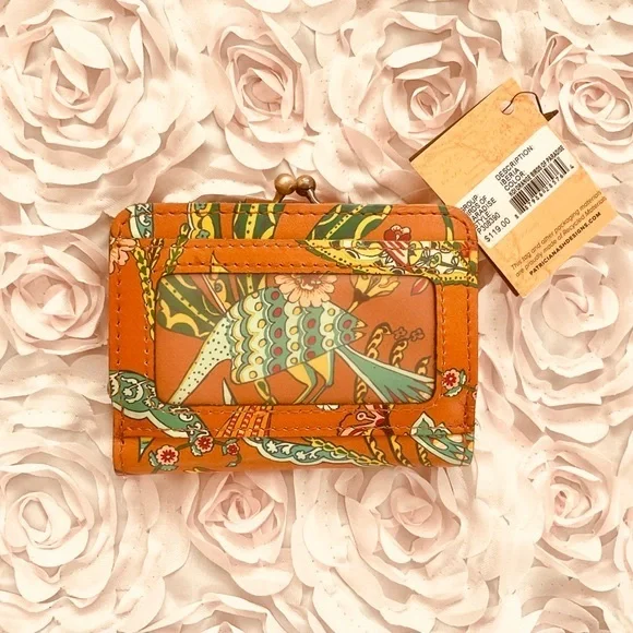 SOLD Patricia Nash 🦋 Iberia Leather Bifold Wallet in Tan Birds of Paradise NWT - Picture 7 of 7
